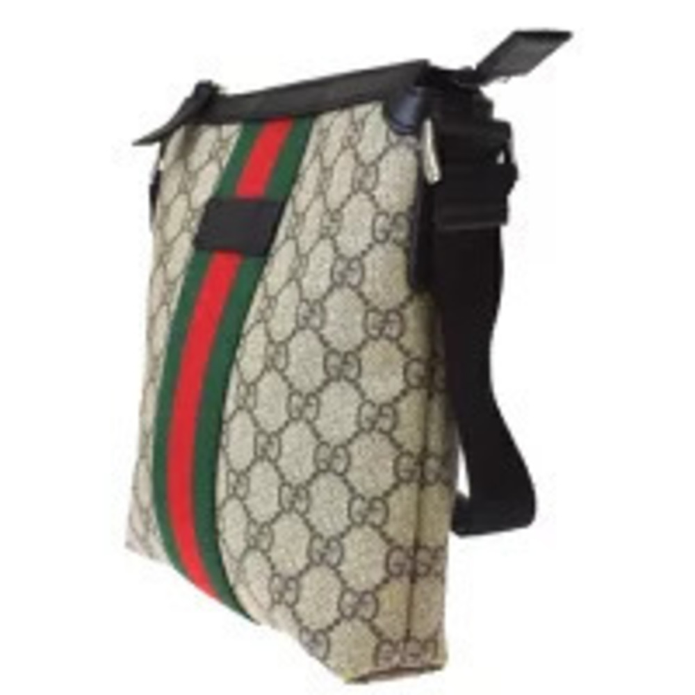 Gucci Red Supreme Bag Leather Green Shoulder Sherry GG Black Green Black